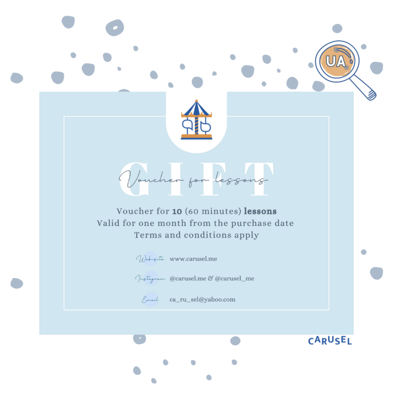 Voucher for 10 (60 minutes) Ukrainian Lessons